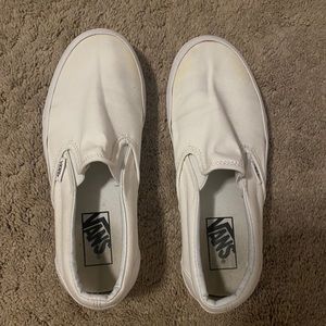 Vans white slip on
